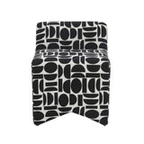 TOV Pippa Black Geometric Jacquard Weave Stool