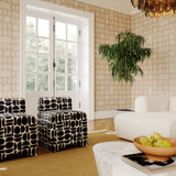 TOV Pippa Black Geometric Jacquard Weave Stool