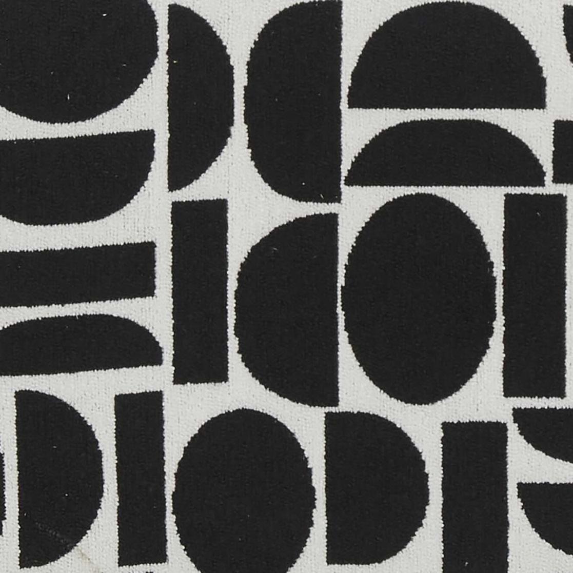 TOV Pippa Black Geometric Jacquard Weave Stool