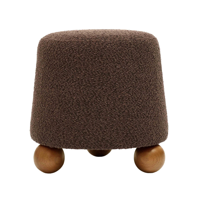 TOV Jaine Chocolate Brown Boucle Stool