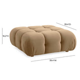 TOV Calliope Cafe Au Lait Performance Velvet Modular Ottoman