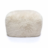 TOV Britt Natural Vegan Shearling Ottoman