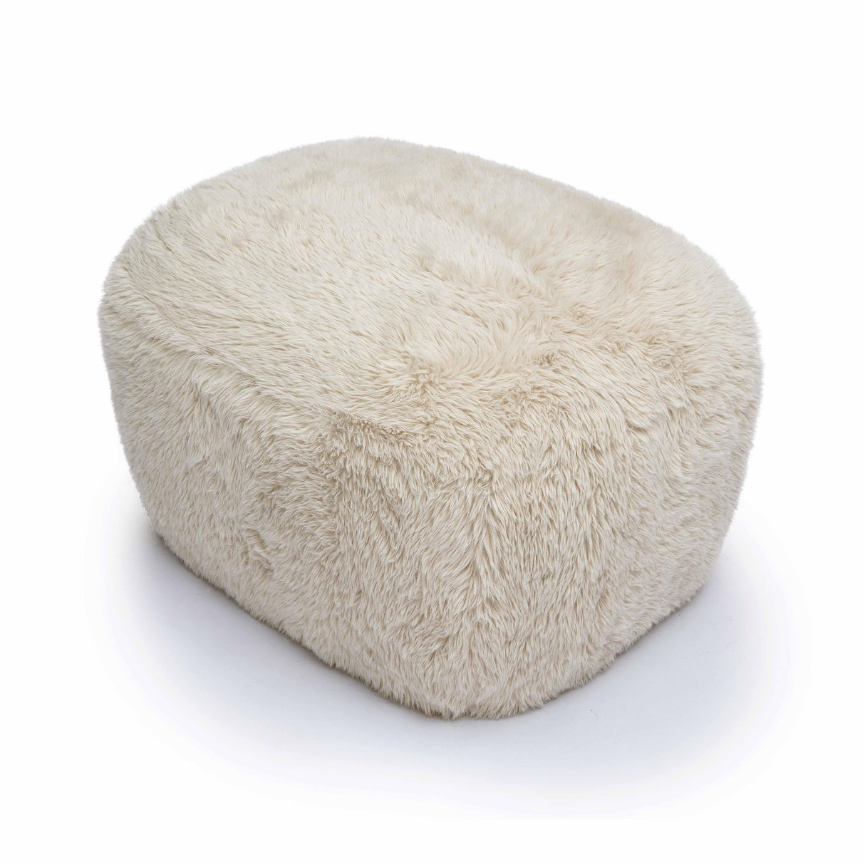 TOV Britt Natural Vegan Shearling Ottoman