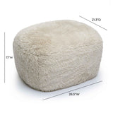 TOV Britt Natural Vegan Shearling Ottoman