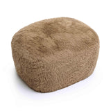 TOV Britt Dark Taupe Vegan Shearling Ottoman