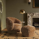 TOV Britt Dark Taupe Vegan Shearling Ottoman