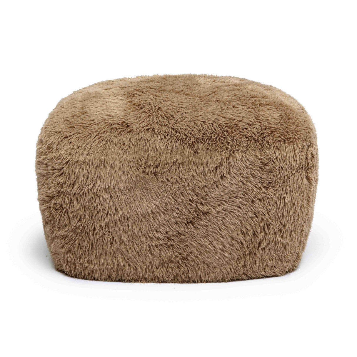 TOV Britt Dark Taupe Vegan Shearling Ottoman
