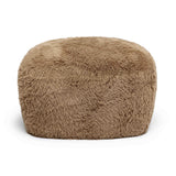 TOV Britt Dark Taupe Vegan Shearling Ottoman