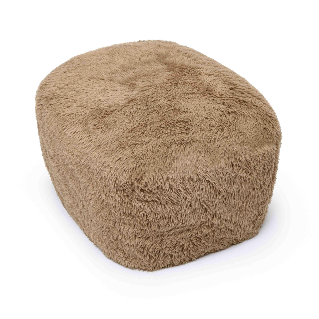 TOV Britt Dark Taupe Vegan Shearling Ottoman
