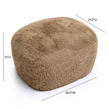 TOV Britt Dark Taupe Vegan Shearling Ottoman