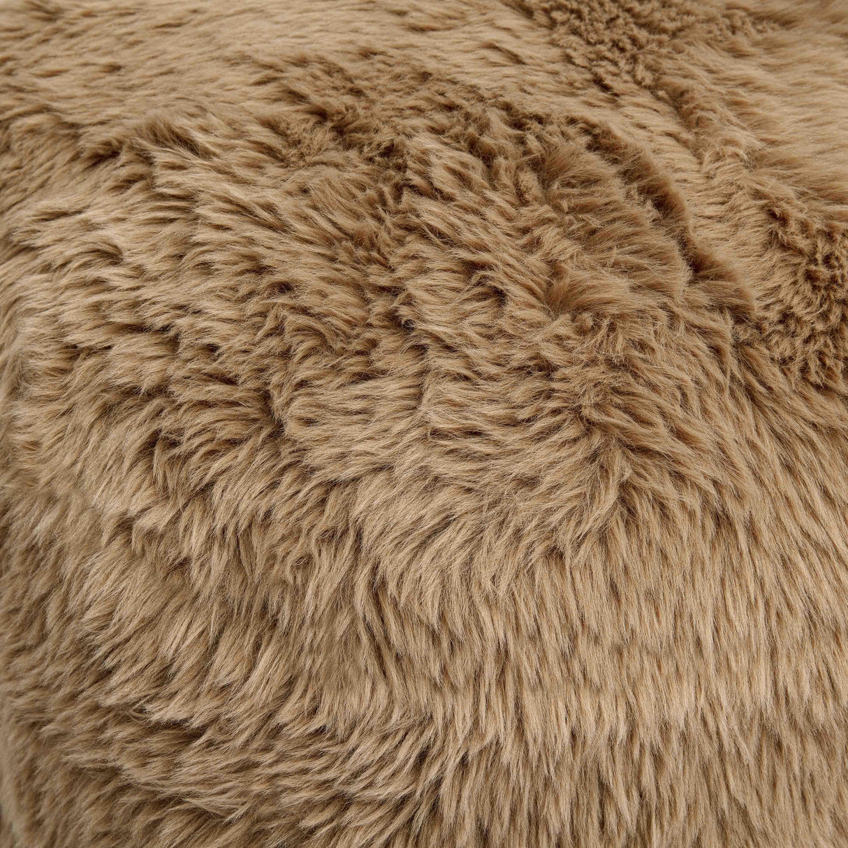 TOV Britt Dark Taupe Vegan Shearling Ottoman