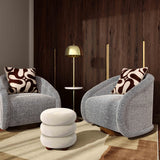 TOV Stefanie Cream Velvet Ottoman