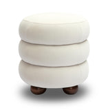 TOV Stefanie Cream Velvet Ottoman