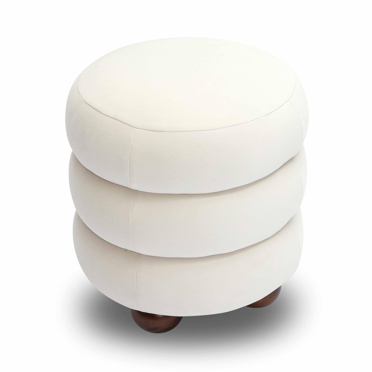 TOV Stefanie Cream Velvet Ottoman