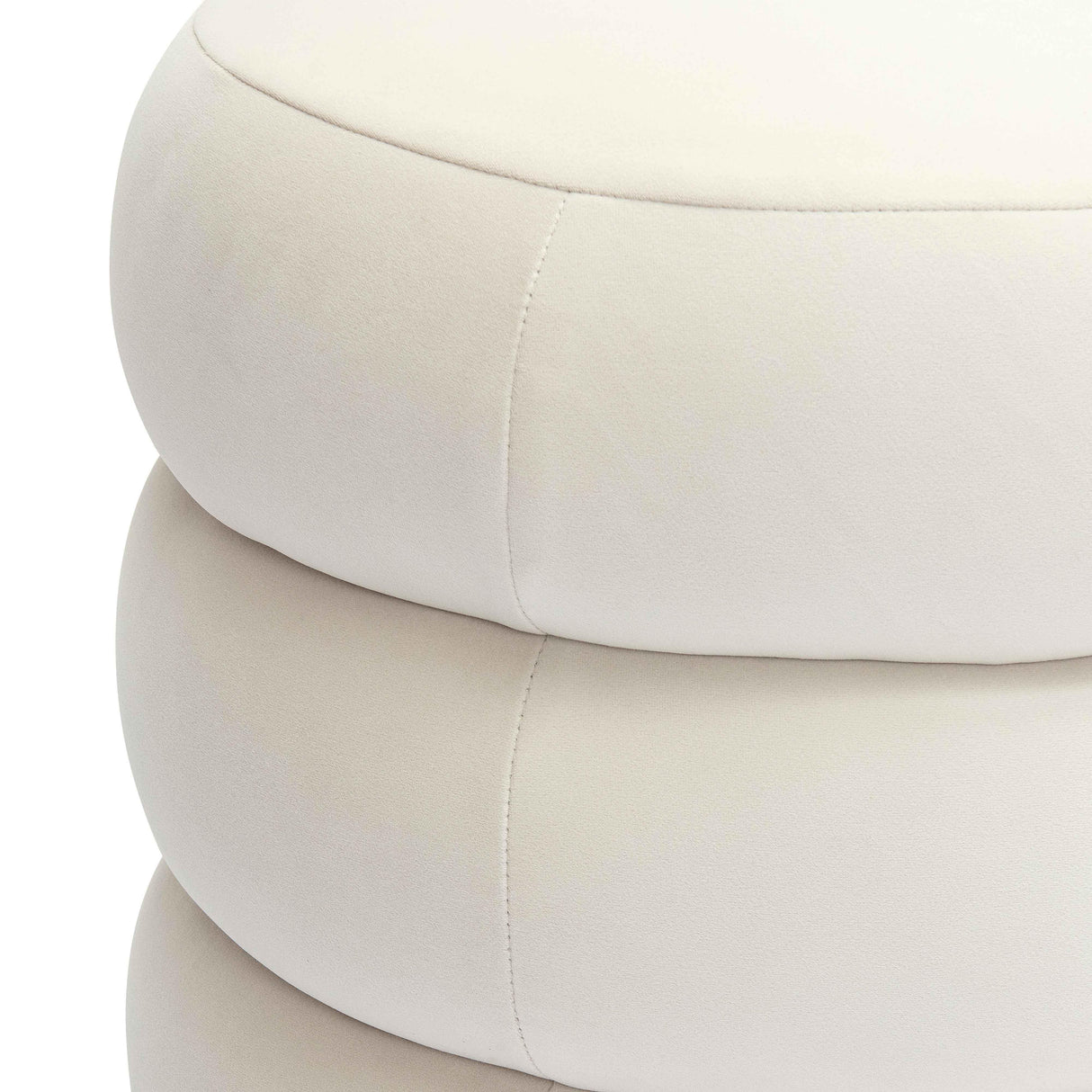 TOV Stefanie Cream Velvet Ottoman