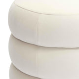 TOV Stefanie Cream Velvet Ottoman