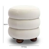 TOV Stefanie Cream Velvet Ottoman