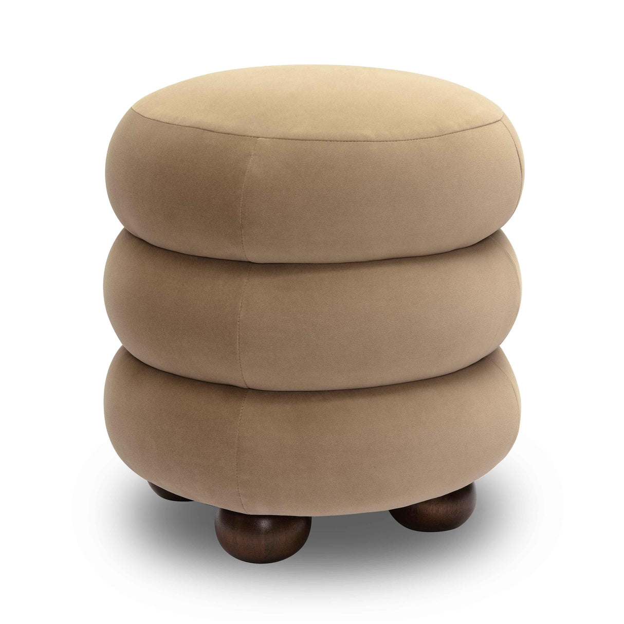 TOV Stefanie Taupe Velvet Ottoman