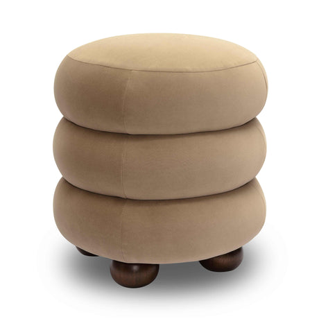 TOV Stefanie Taupe Velvet Ottoman