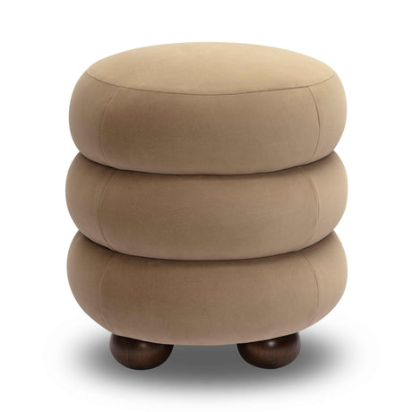 TOV Stefanie Taupe Velvet Ottoman