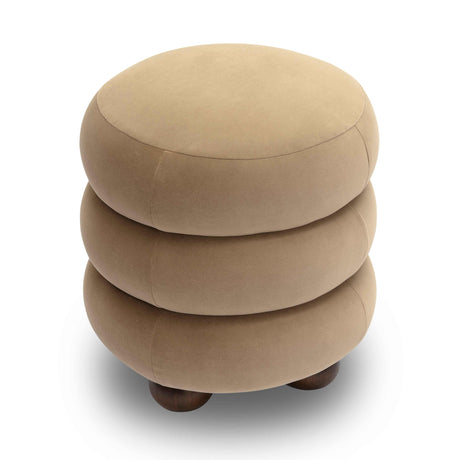 TOV Stefanie Taupe Velvet Ottoman