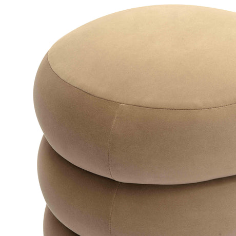 TOV Stefanie Taupe Velvet Ottoman