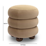 TOV Stefanie Taupe Velvet Ottoman