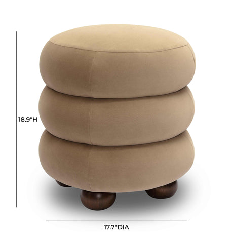TOV Stefanie Taupe Velvet Ottoman