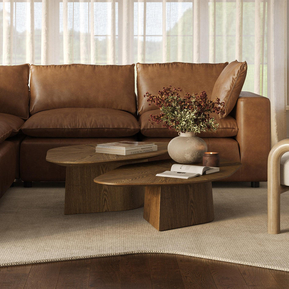 TOV Roche Brown Ash Geometric Coffee Table