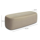 TOV Graceland Taupe Faux Mohair Bench