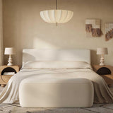 TOV Graceland Cream Faux Mohair Bench