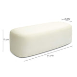 TOV Graceland Cream Faux Mohair Bench
