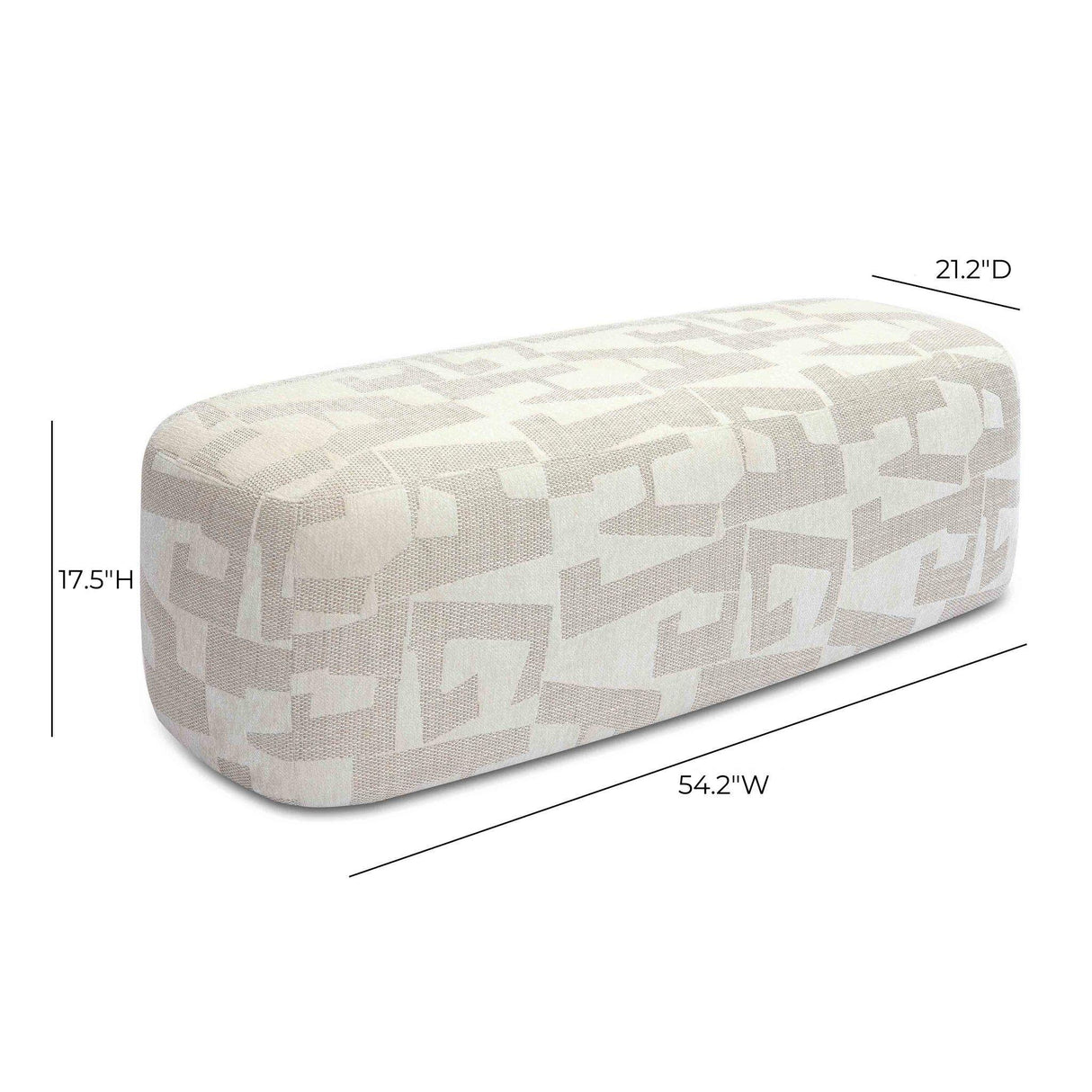 TOV Graceland Cream Jacquard Bench