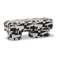 TOV Lena Black and White Jacquard Bench
