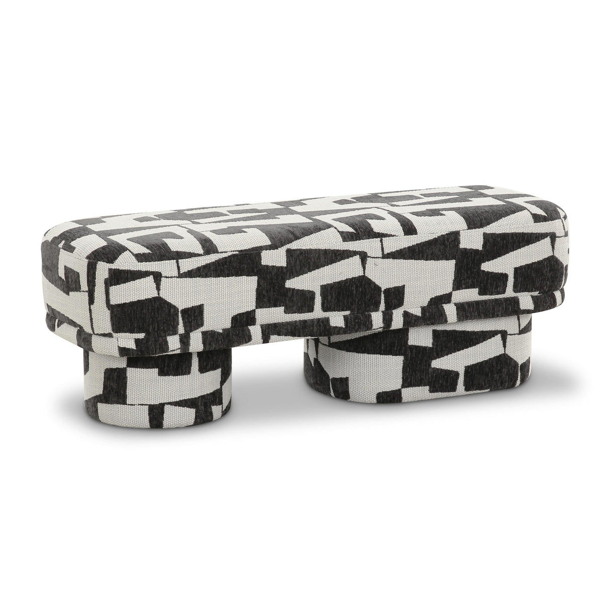 TOV Lena Black and White Jacquard Bench