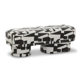 TOV Lena Black and White Jacquard Bench