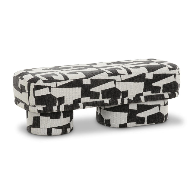 TOV Lena Black and White Jacquard Bench