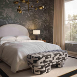 TOV Lena Black and White Jacquard Bench