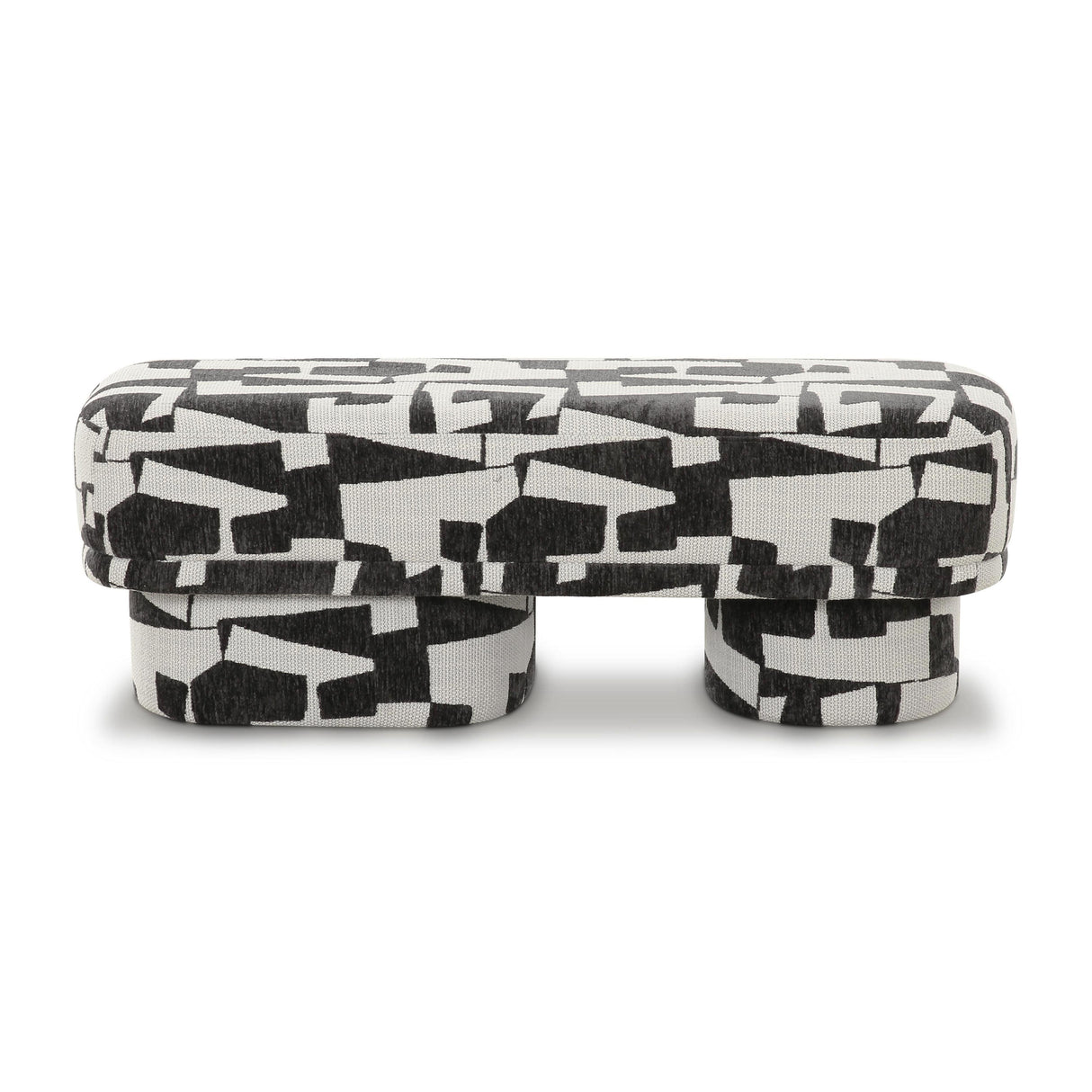 TOV Lena Black and White Jacquard Bench