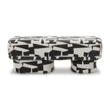 TOV Lena Black and White Jacquard Bench