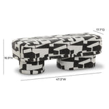 TOV Lena Black and White Jacquard Bench