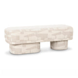 TOV Lena Cream Jacquard Bench