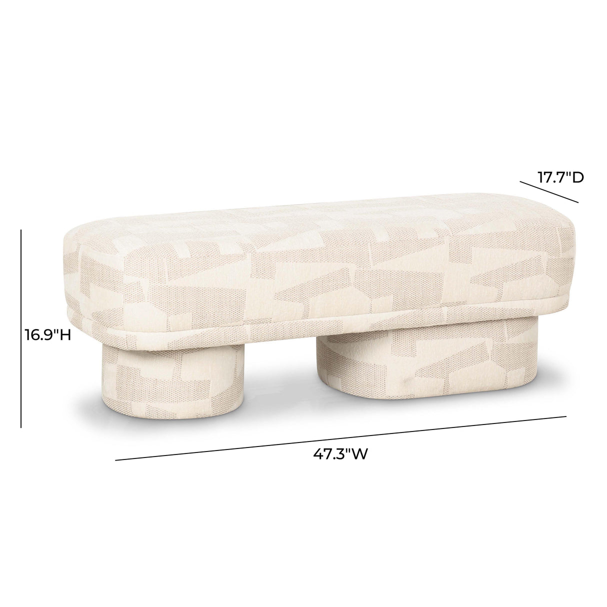 TOV Lena Cream Jacquard Bench