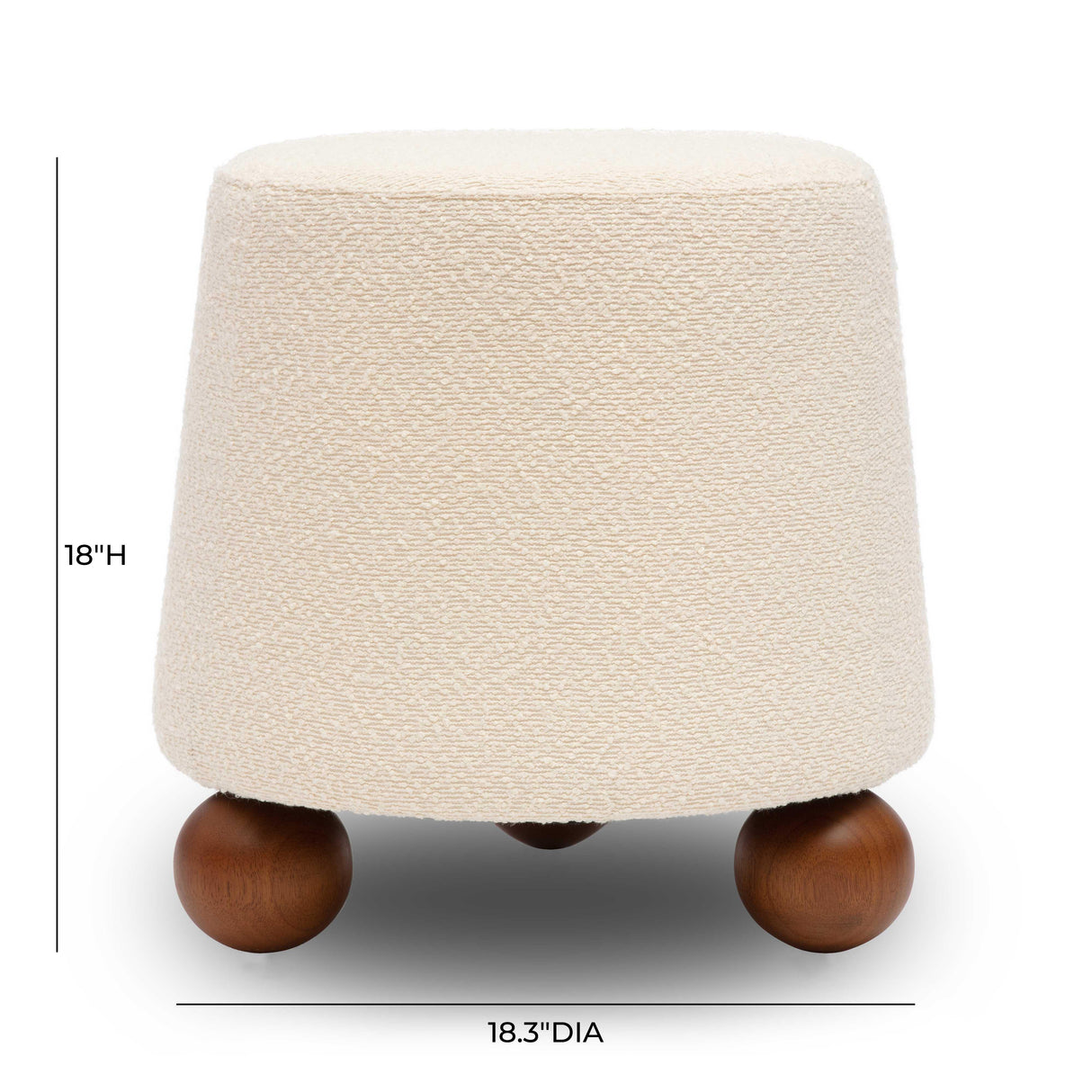 TOV Jaine Cream Boucle Stool