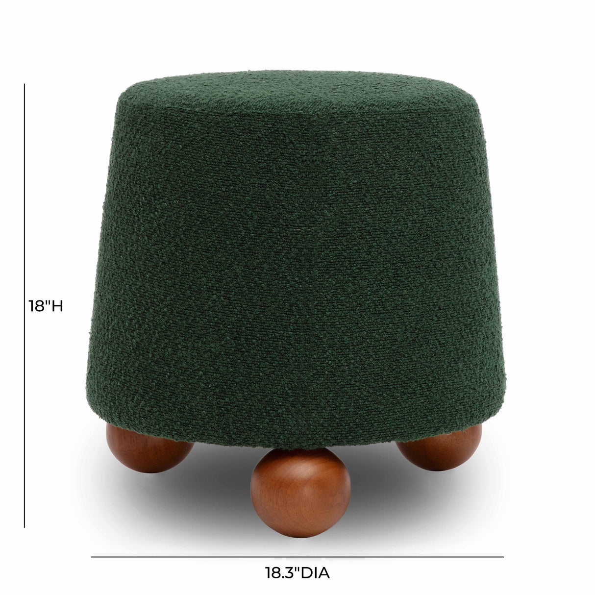 TOV Jaine Forest Green Boucle Stool