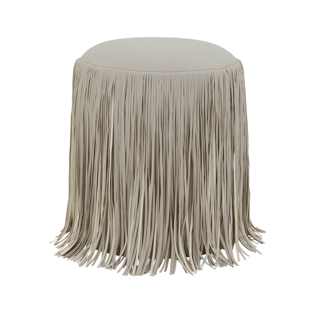 TOV Shag Me Grey Performance Vegan Leather Ottoman