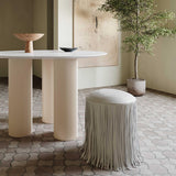 TOV Shag Me Grey Performance Vegan Leather Ottoman