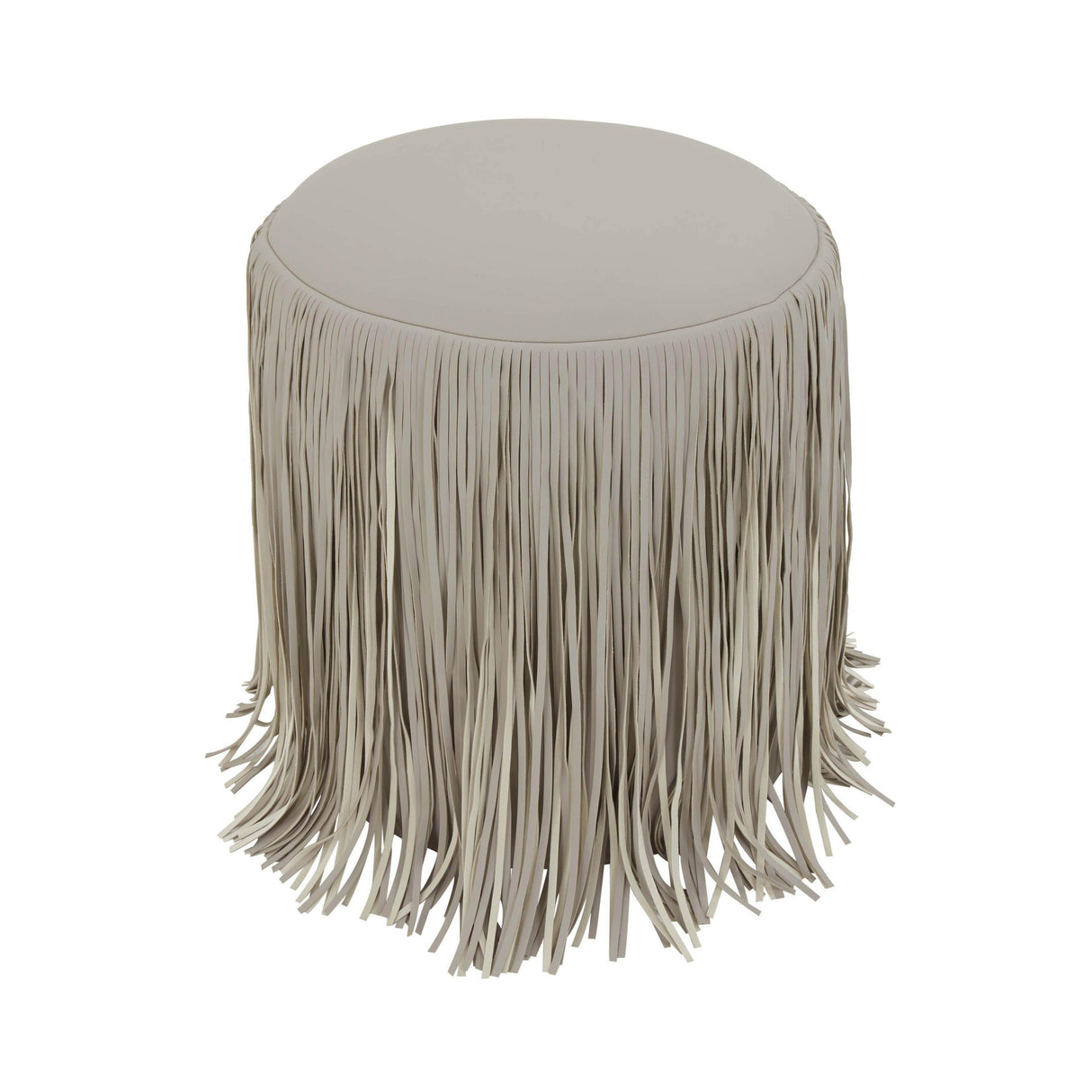 TOV Shag Me Grey Performance Vegan Leather Ottoman