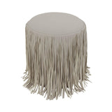 TOV Shag Me Grey Performance Vegan Leather Ottoman