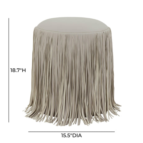 TOV Shag Me Grey Performance Vegan Leather Ottoman